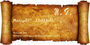 Matyé Ildikó névjegykártya